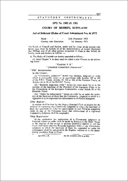Act of Sederunt (Rules of Court Amendment No. 6) 1972