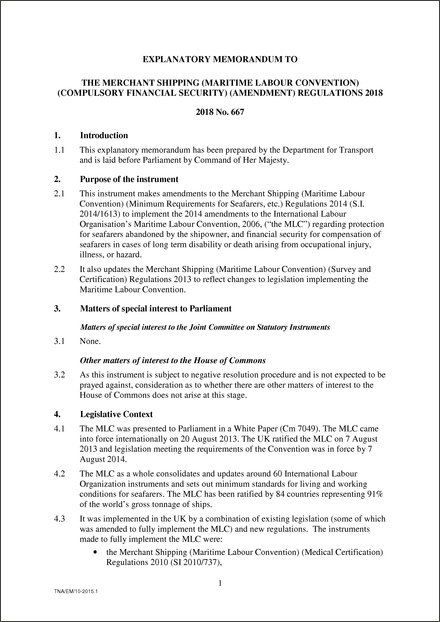 Revised UK Explanatory Memorandum 2