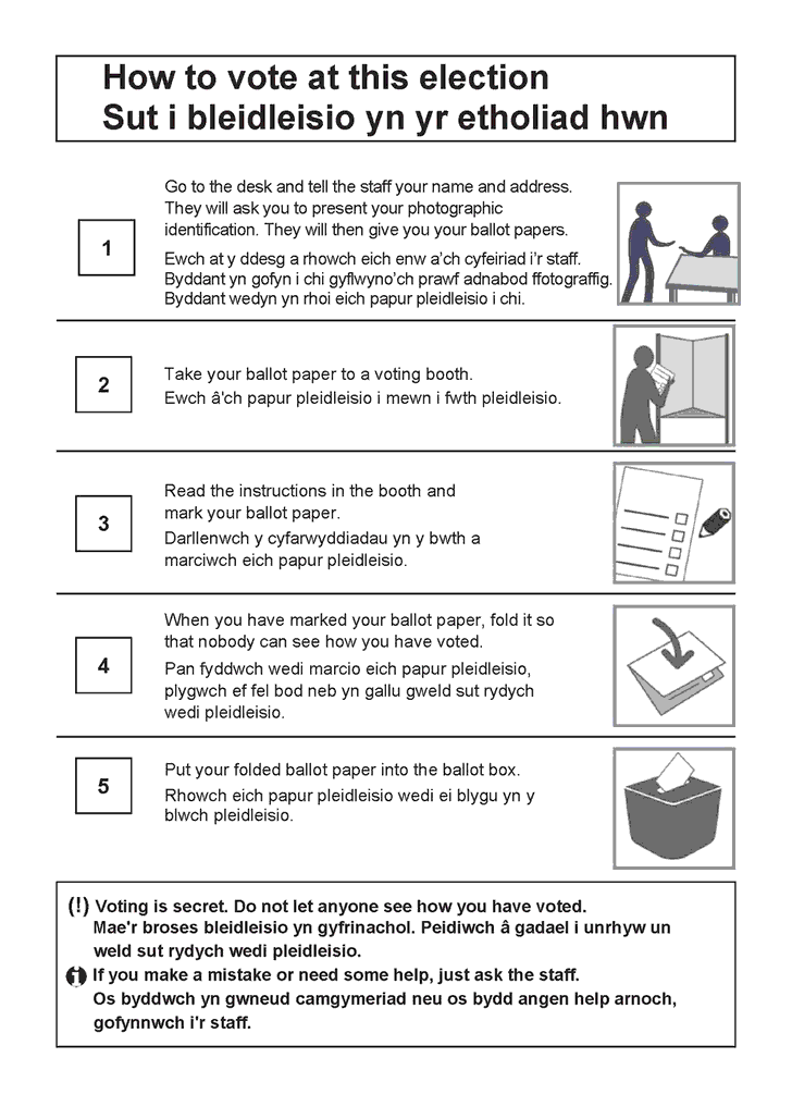 PCC elections - Form 16: Notice for guidance of voters for exhibition inside and outside polling station - Welsh and English dual version