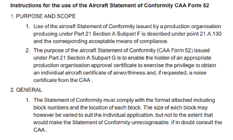 CAA Form 52, continued