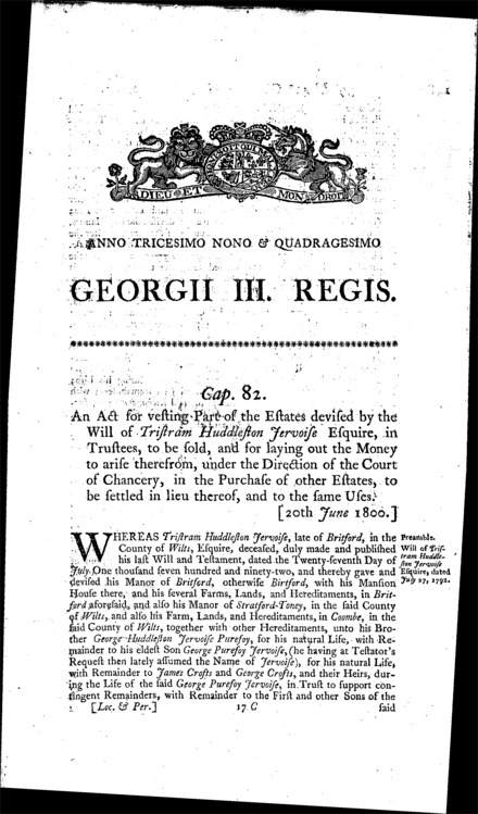 Jervoise's Estate Act 1800