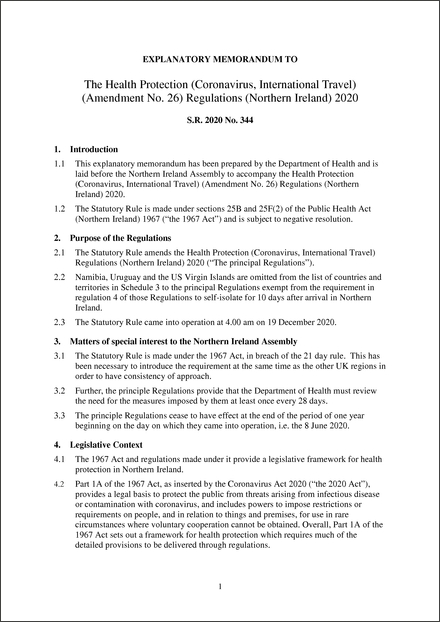 NI Explanatory Memorandum (15/01/2021)