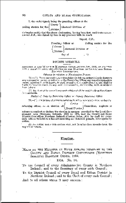 The County and Rural District Councillors No. 2 Election Order (Northern Ireland) 1924