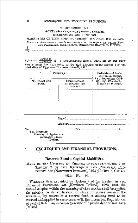 The Reserve Fund (Capital Liabilities) Regulations (Northern Ireland) 1929
