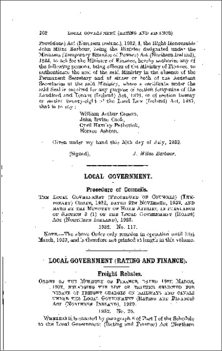 The Local Government: Procedure of Councils Order (Northern Ireland) 1932