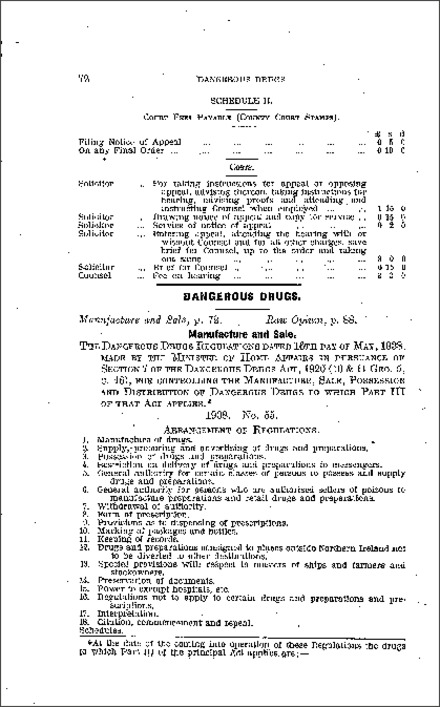 The Dangerous Drugs Regulations (Northern Ireland) 1938