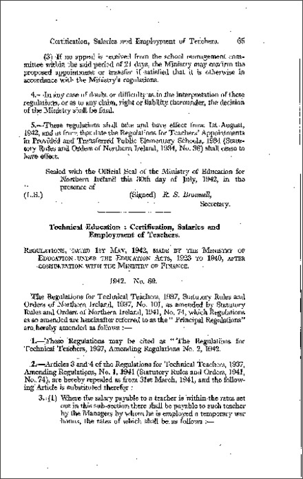 The Technical Teachers Amendment No. 2 Regulations (Northern Ireland) 1942