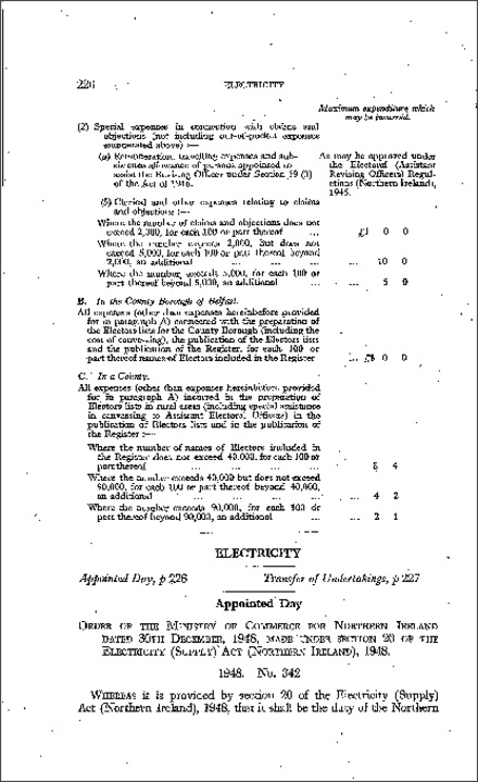 The Electricity (Appointed Day) Order (Northern Ireland) 1948