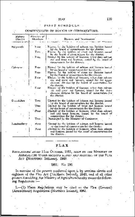 The Flax (General) (Amendment) Regulations (Northern Ireland) 1951