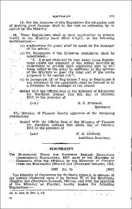 The Electricity Board for Northern Ireland BorRecording (Amendment) Regulations (Northern Ireland) 1957