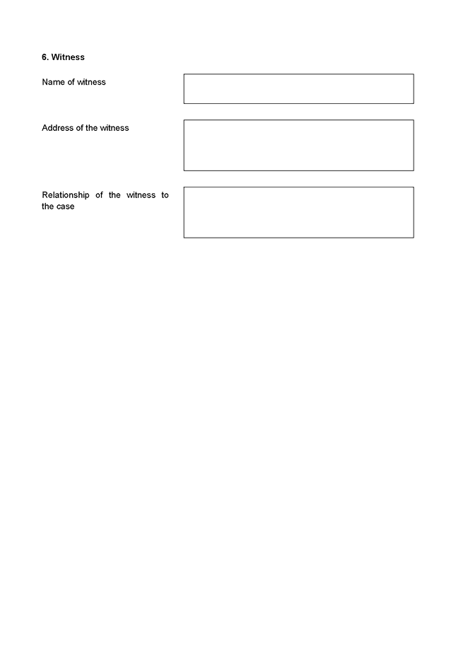 Form 11A - The Simple Procedure List of Witnesses Form