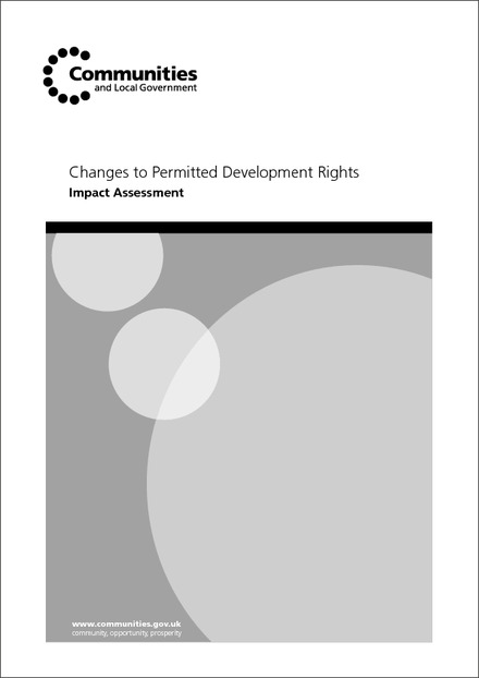Impact Assessment to The Town and Country Planning (General Permitted Development) (Amendment) (No. 2) (England) Order 2008