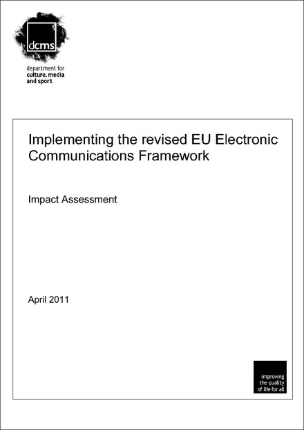 Impact Assessment to The Privacy and Electronic Communications (EC Directive) (Amendment) Regulations 2011