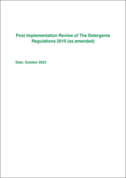 Impact Assessment to The Detergents Regulations 2010