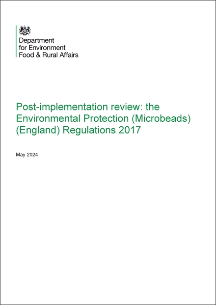Impact Assessment to The Environmental Protection (Microbeads) (England) Regulations 2017