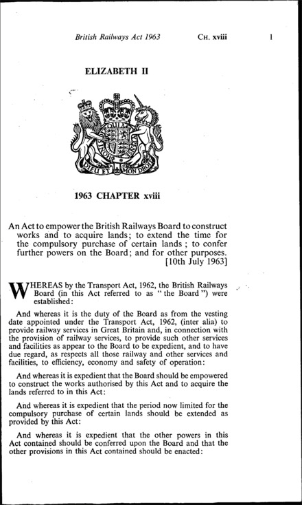 British Railways Act 1963