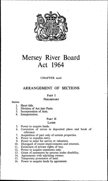 Mersey River Board Act 1964