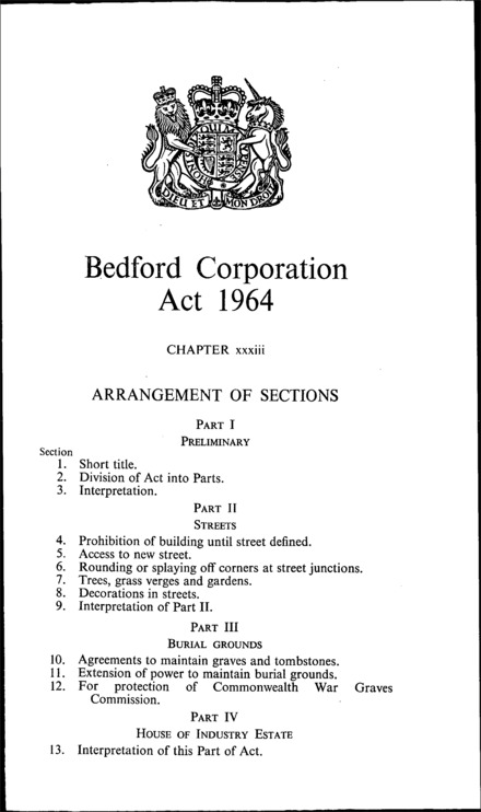 Bedford Corporation Act 1964