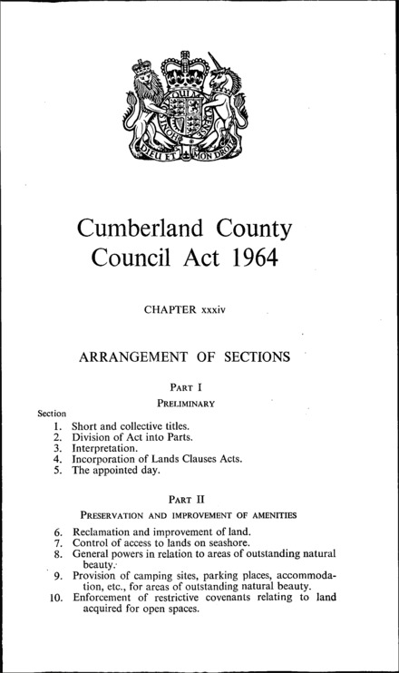 Cumberland County Council Act 1964