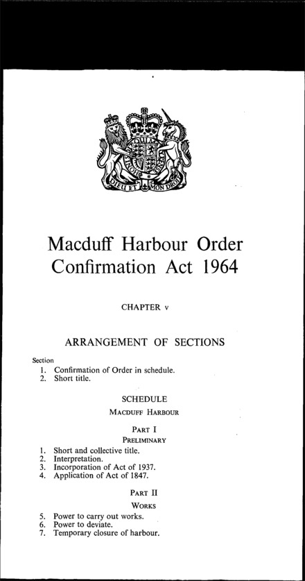 Macduff Harbour Order Confirmation Act 1964