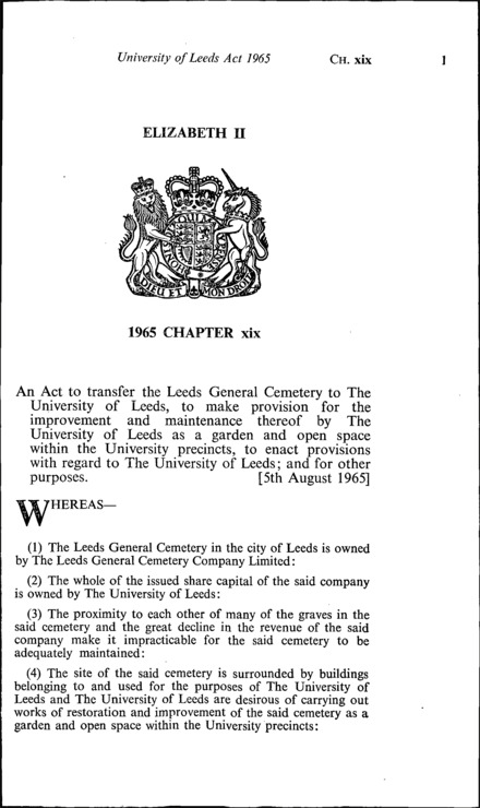 University of Leeds Act 1965