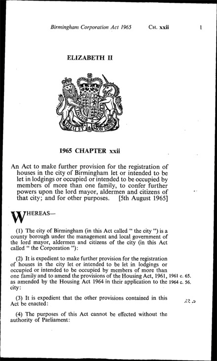 Birmingham Corporation Act 1965