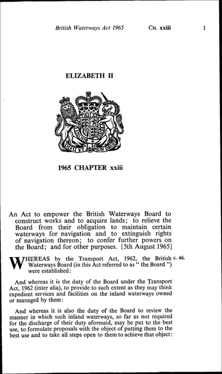 British Waterways Act 1965