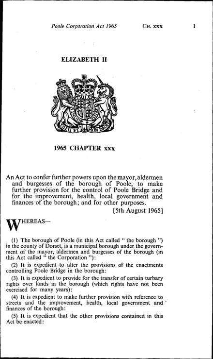Poole Corporation Act 1965