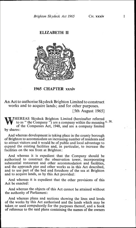 Brighton Skydeck Act 1965