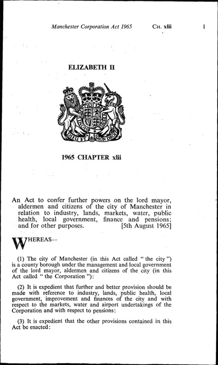 Manchester Corporation Act 1965