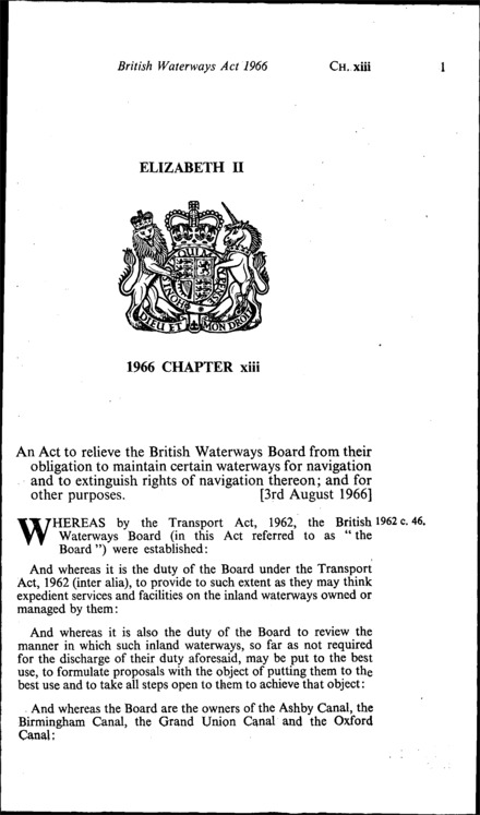 British Waterways Act 1966