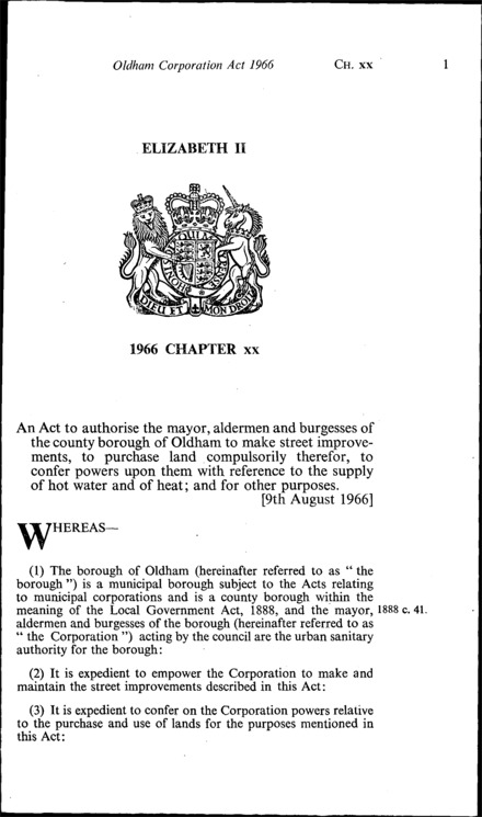 Oldham Corporation Act 1966