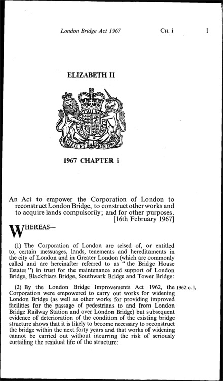 London Bridge Act 1967
