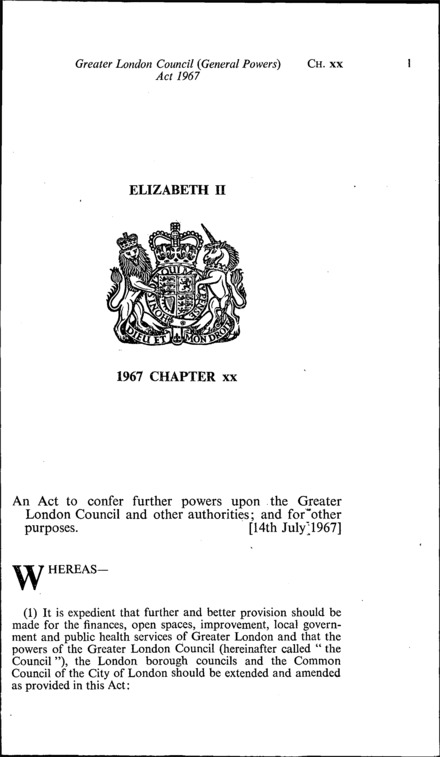 Greater London Council (General Powers) Act 1967