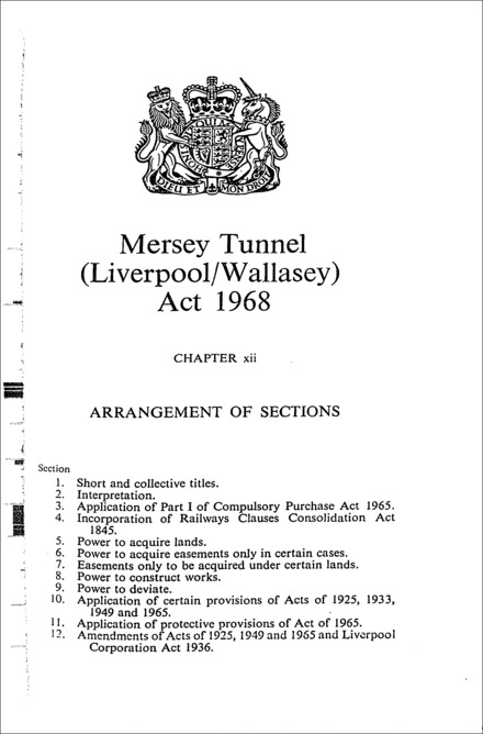 Mersey Tunnel (Liverpool-Wallasey) Act 1968
