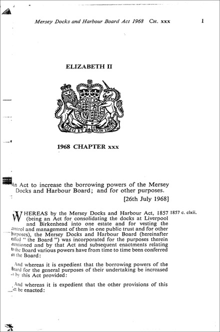Mersey Docks and Harbour Board Act 1968