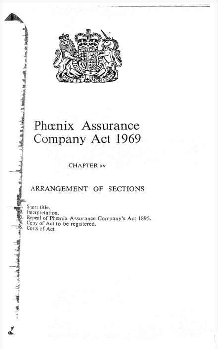 Phoenix Assurance Company Act 1969