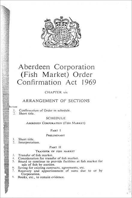 Aberdeen Corporation (Fish Market) Order Confirmation Act 1969
