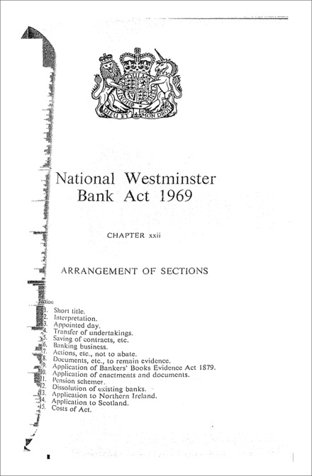 National Westminster Bank Act 1969