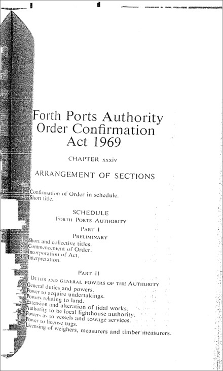 Forth Ports Authority Order Confirmation Act 1969