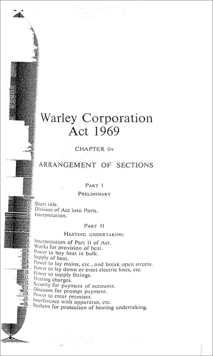 Warley Corporation Act 1969