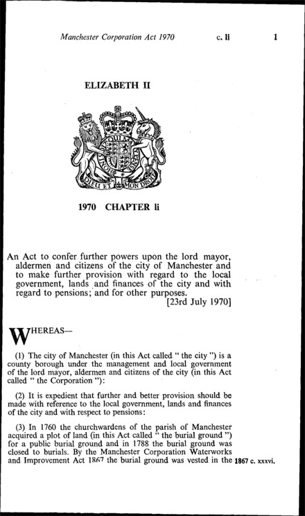 Manchester Corporation Act 1970