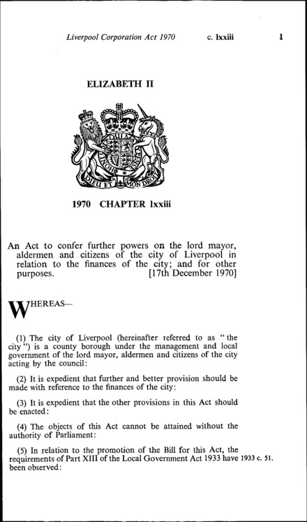 Liverpool Corporation Act 1970