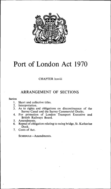 Port of London Act 1970