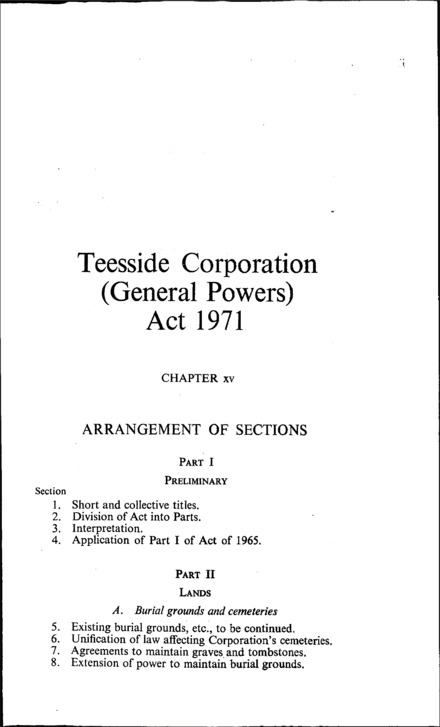 Teesside Corporation (General Powers) Act 1971