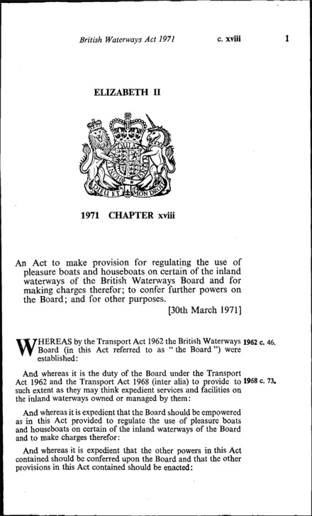 British Waterways Act 1971
