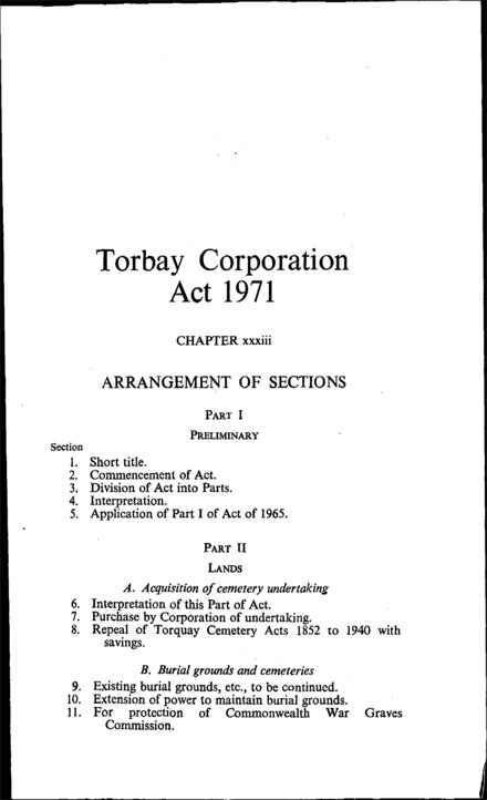 Torbay Corporation Act 1971