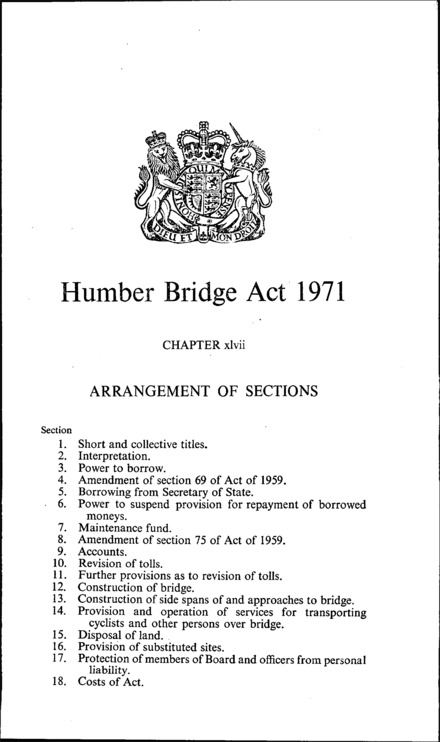 Humber Bridge Act 1971