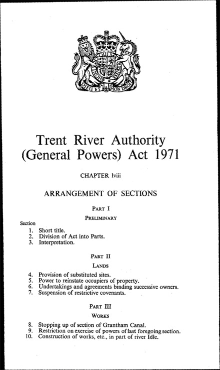 Trent River Authority (General Powers) Act 1971