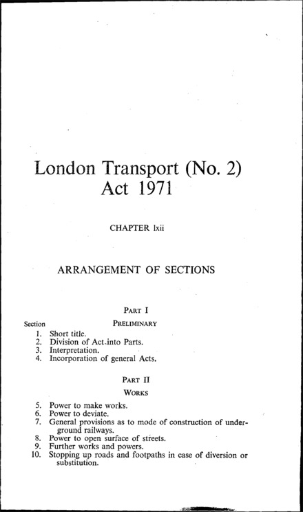 London Transport (No. 2) Act 1971